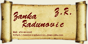 Žanka Radunović vizit kartica